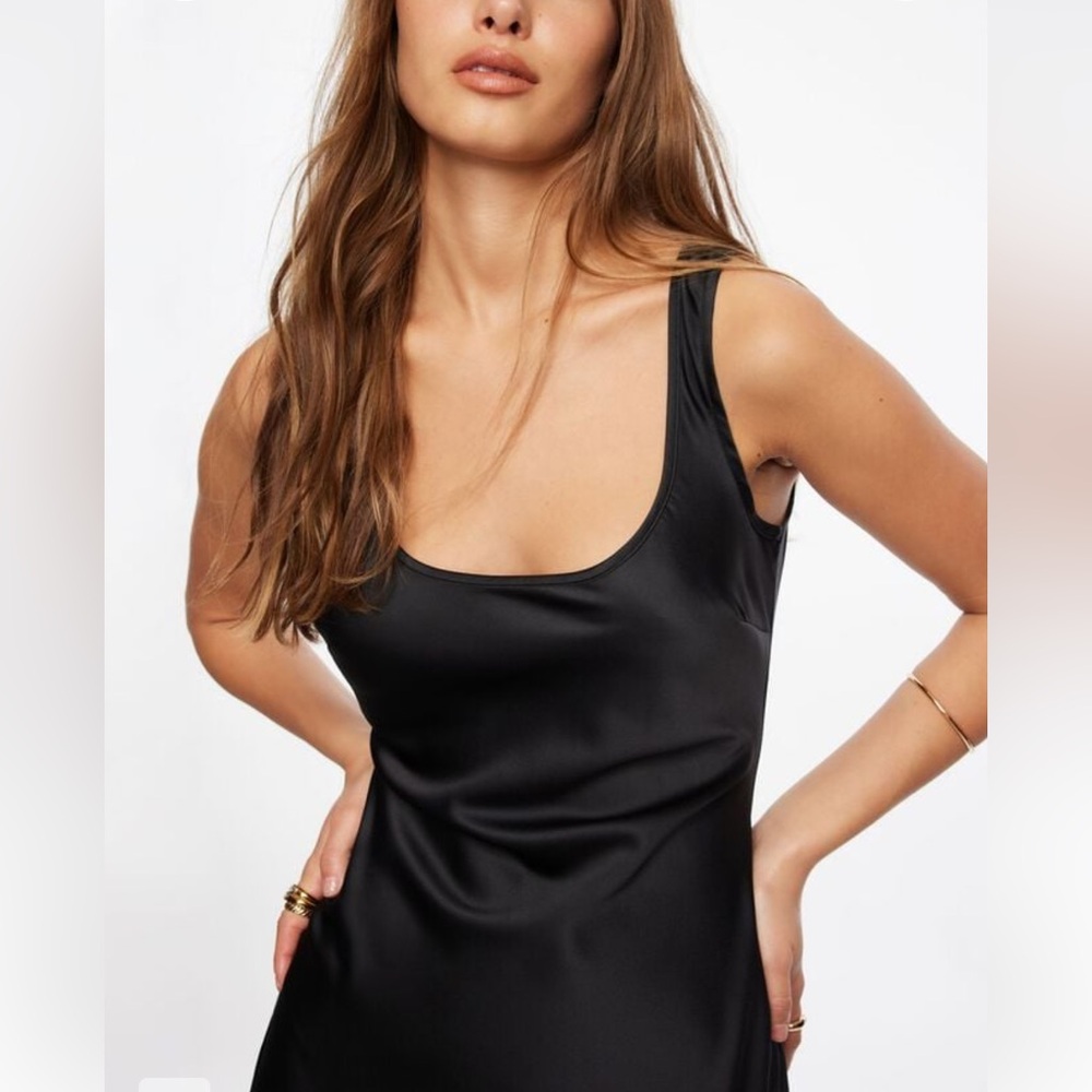 Elegant Black Satin Dress